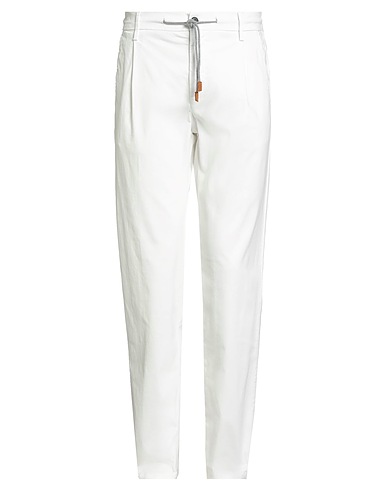ELEVENTY Casual trouser White 98% Cotton, 2% Elastane