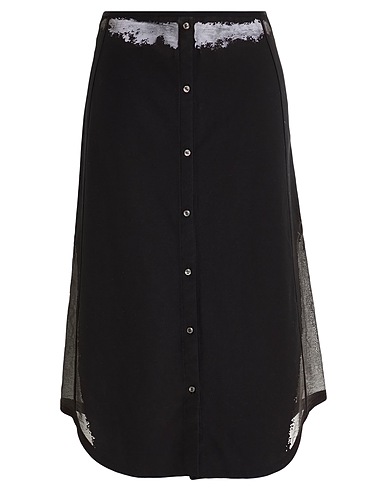 DIESEL Midi skirt Black 83% Cotton, 13% Polyester, 4% Elastane