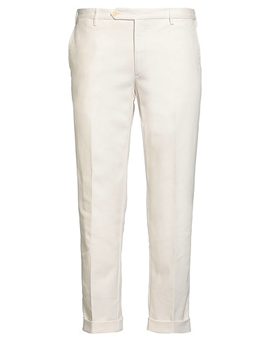 ROTASPORT Casual pants Off white 98% Cotton, 2% Elastane