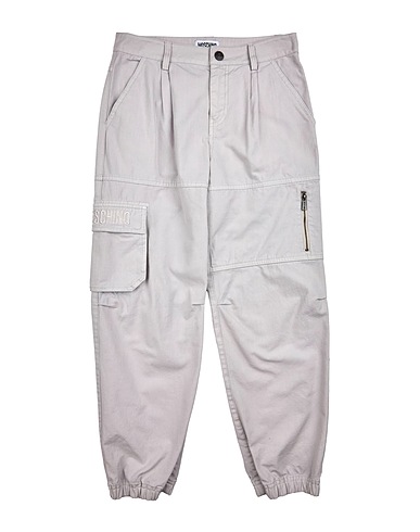 MOSCHINO TEEN Casual trouser Light grey 100% Cotton