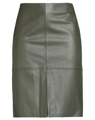 ANTONELLI Midi skirt Military green 100% Lambskin