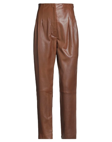 ALBERTA FERRETTI Casual pants Brown Lambskin