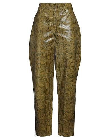 ALBERTA FERRETTI Casual trouser Military green 100% Calfskin