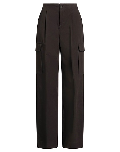 HEVÒ Casual pants Dark brown 100% Cotton