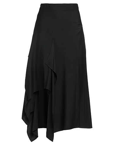 YOHJI YAMAMOTO Midi skirt Black 86% Rayon, 14% Silk