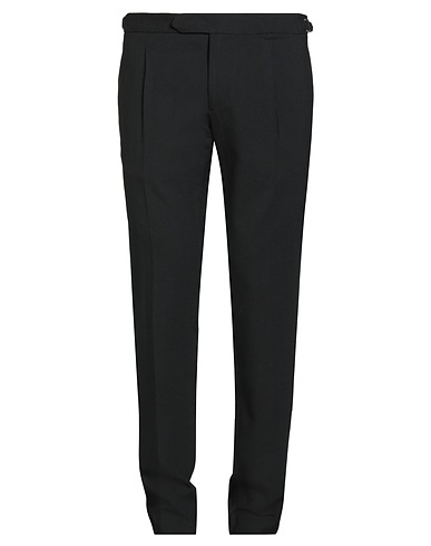 SANTANIELLO Casual trouser Black 58% Wool, 38% Polyester, 4% Elastane