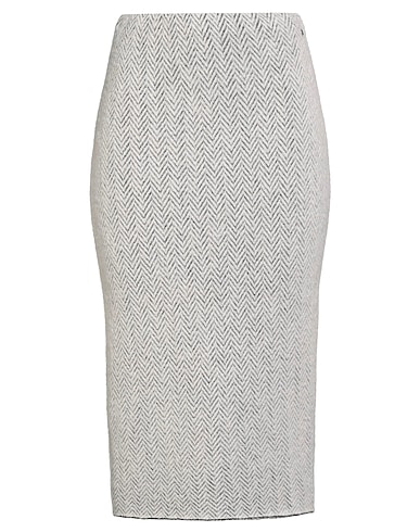 MARC CAIN Midi skirt Light grey 78% Textile fibres, 15% Alpaca wool, 6% Wool, 1% Metallic fiber