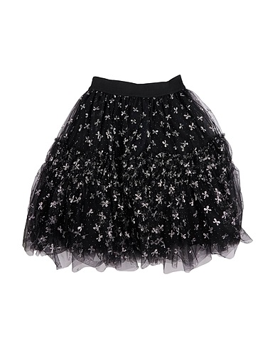 MONNALISA Skirt Black 100% Polyester, Polyamide