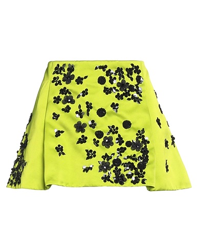 DES_PHEMMES Mini skirt Lime green 100% Polyester, Glass