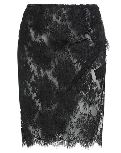 SAINT LAURENT Mini skirt Black 55% Cotton, 45% Polyamide, Silk