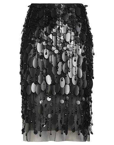 DES_PHEMMES Midi skirt Black 100% Nylon