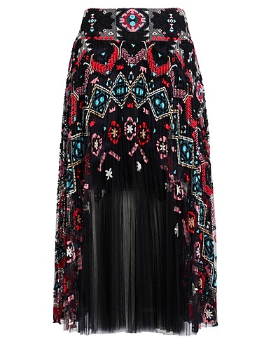 ERMANNO SCERVINO Midi skirt Black 41% Polyester, 35% Cotton, 24% Polyamide