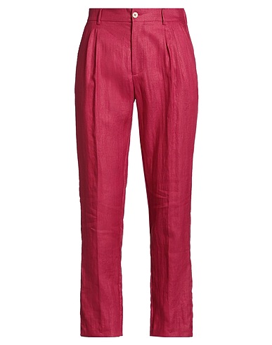 BRIAN DALES Casual trouser Magenta 53% Linen, 47% Polyamide