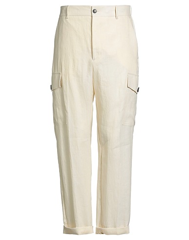 BRIAN DALES Casual trouser Cream 53% Linen, 47% Polyamide