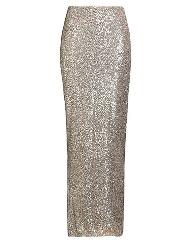 PATRIZIA PEPE Long skirt Gold 90% Polyester, 10% Elastane