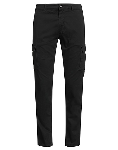 TAKE-TWO Casual pants Black 98% Cotton, 2% Elastane