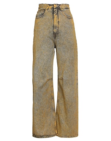 MM6 MAISON MARGIELA Denim trousers Mustard 100% Cotton