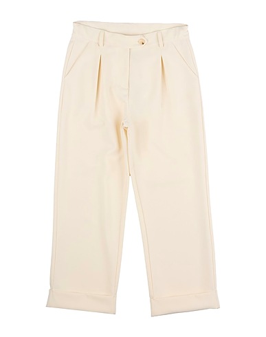 MANILA GRACE Casual trouser Ivory 93% Polyester, 7% Elastane