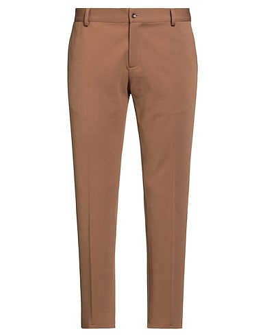 DANIELE ALESSANDRINI HOMME Casual pants Brown 95% Polyester, 5% Elastane