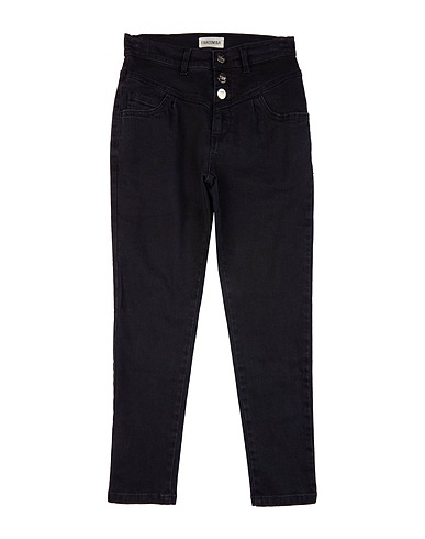 FRACOMINA MINI Denim pants Black 99% Cotton, 1% Elastane