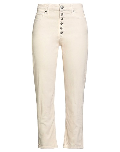 ROŸ ROGER'S Pantaloni jeans Avorio 99% Cotone, 1% Elastan