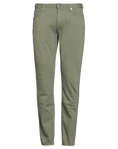 EMPORIO ARMANI Denim pants Military green 99% Cotton, 1% Elastane