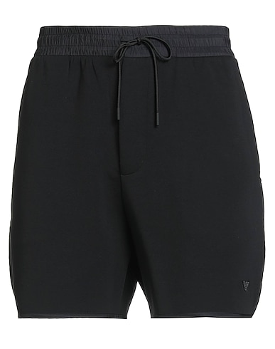 EMPORIO ARMANI Шорты и бермуды Чёрный 76% Хлопок, 18% Полиэстер, 6% Эластан