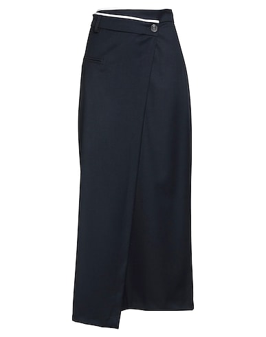 B.YU Long skirt Navy blue 67% Polyester, 31% Viscose, 2% Elastane
