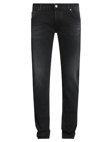 HAND PICKED Denim trousers Black 99% Cotton, 1% Elastane