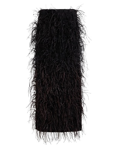 MAGDA BUTRYM Long skirt Black 96% Wool, 4% Elastane