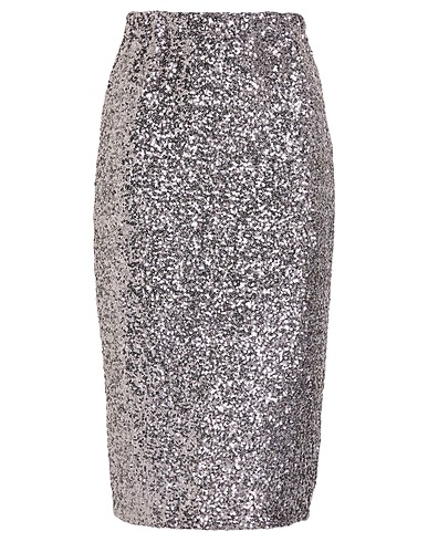 KONTATTO Midi skirt Silver 95% Polyester, 5% Elastane