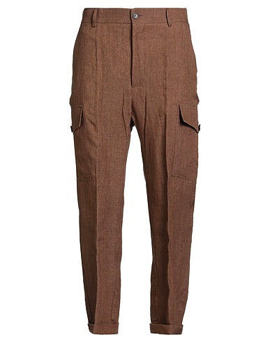 BRIAN DALES Casual trouser Brown 100% Linen