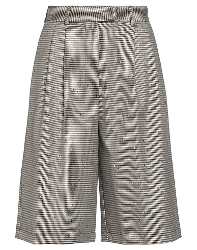 ANGELA DAVIS Shorts & Bermuda Black 63% Polyester, 33% Viscose, 2% Lurex®, 2% Elastane