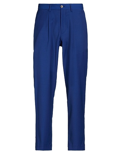 DEVORE INCIPIT Casual pants Blue 70% Wool, 28% Polyester, 2% Elastane