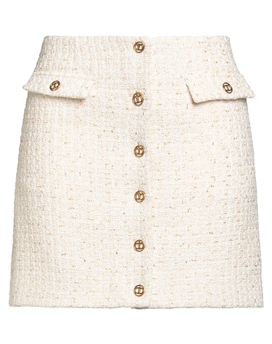TWINSET Mini skirt Cream 77% Polyester, 22% Wool, 1% Metallic Polyester