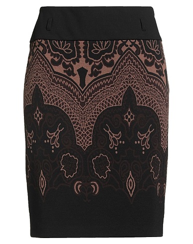 CALALUNA Midi skirt Black 45% Cotton, 32% Acrylic, 14% Wool, 7% Polyamide, 2% Elastane