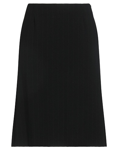 BLUE E. by LES COPAINS Midi skirt Black 92% Wool, 4% Polyamide, 4% Elastane