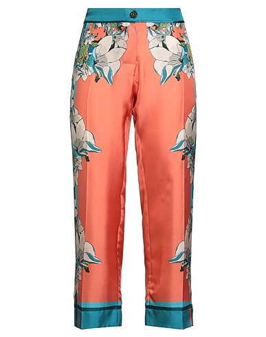 FRANCO FERRARI Casual pants Salmon pink 100% Silk