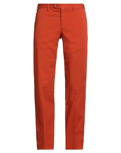 FEDELI Casual pants Orange 97% Cotton, 3% Elastane