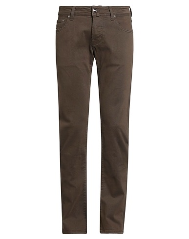JACOB COHЁN Denim pants Dark brown 98% Cotton, 2% Elastane