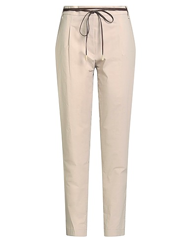 BRUNELLO CUCINELLI Casual pants Grey 96% Cotton, 4% Elastane, Leather, Brass