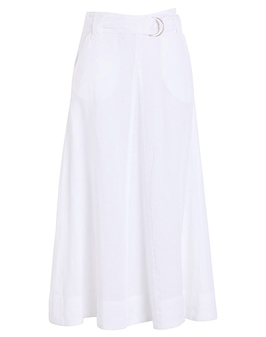MAX&Co. Midi skirt JOCK
 White 100% Linen