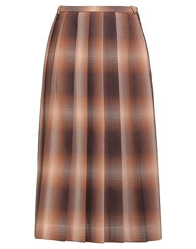 LOW CLASSIC Midi skirt Brown 80% Polyester, 19% Rayon, 1% Polyurethane