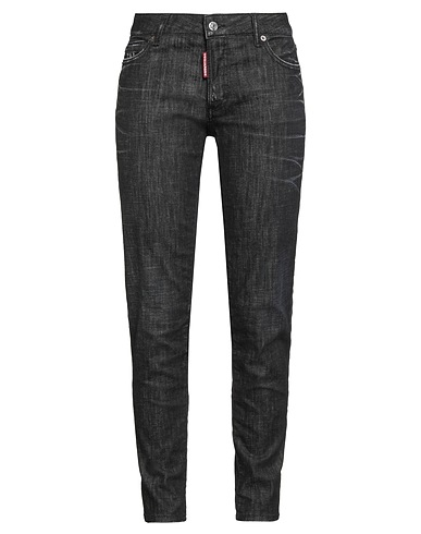 DSQUARED2 Denim trousers Black 98% Cotton, 2% Elastane, Calfskin