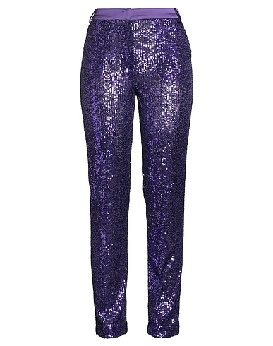 HANITA Casual pants Purple 95% Polyester, 5% Elastane