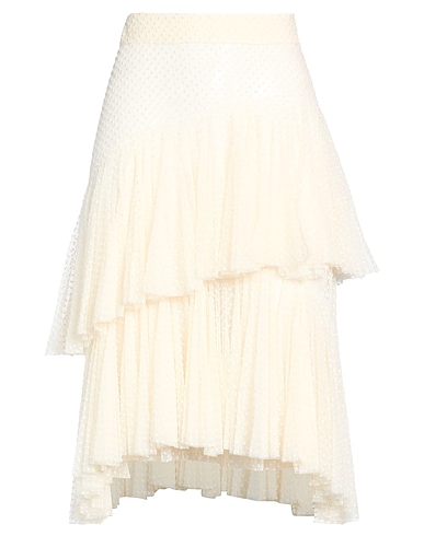 PHILOSOPHY di LORENZO SERAFINI Midi skirt Off white 66% Cotton, 34% Polyamide