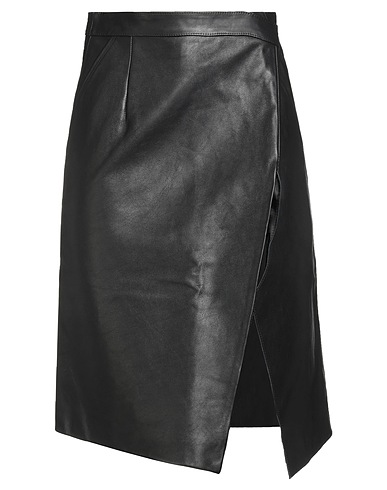 VETEMENTS Midi-Rock Schwarz 100% Lammleder