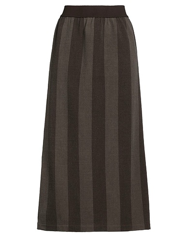 UMA WANG Midi skirt Khaki 84% Virgin Wool, 13% Polyamide, 3% Elastane