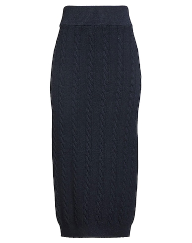 WOOLRICH Gonna midi Blu notte 100% Lana Vergine