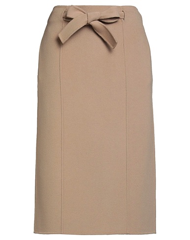 'S MAX MARA Falda midi Caqui 100% Lana Virgen